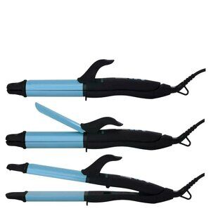 Blue and Black Hair Curling Iron Set
